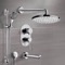 Chrome Tub and Shower Set with Rain Shower Head and Hand Shower